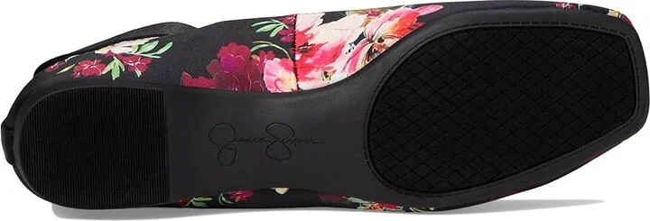 Jessica Simpson Mandalaye Flat Women's Shoes Black Blossom Burst : 5.5 M, Leather - Image 3