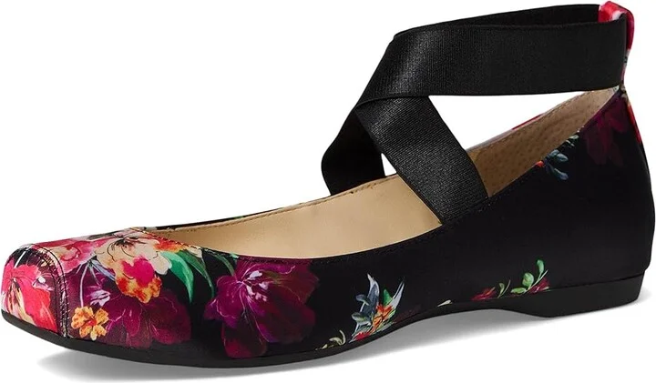 Jessica Simpson Mandalaye Flat Women's Shoes Black Blossom Burst : 5.5 M, Leather - Image 5