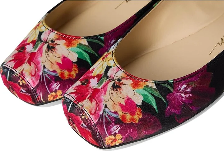 Jessica Simpson Mandalaye Flat Women's Shoes Black Blossom Burst : 5.5 M, Leather - Image 7