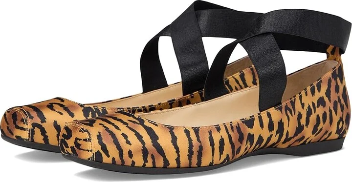 Jessica Simpson Mandalaye Flat Women's Shoes Natural Tiger Print : 8 M, Leather