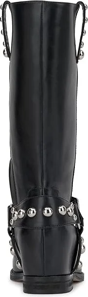 Jessica Simpson Milley Studded Moto Boot Women's Boots Black : 7 M, Leather/Rubber - Image 4