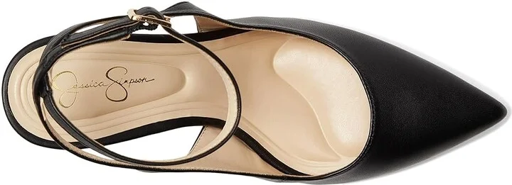 Jessica Simpson Miriale Slingback Ankle Strap Pumps Women's Shoes Black : 10 M, Leather - Image 2