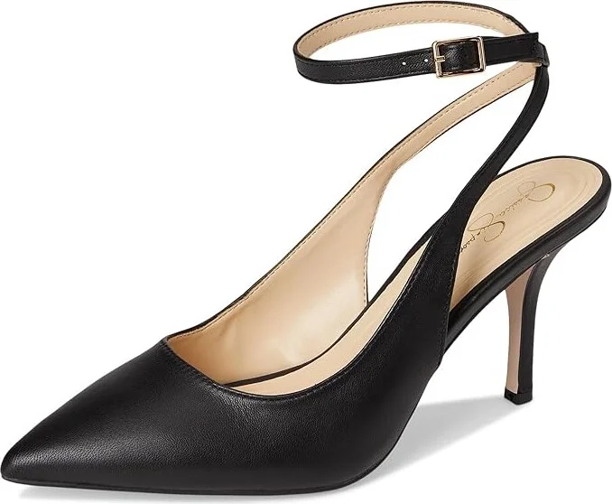Jessica Simpson Miriale Slingback Ankle Strap Pumps Women's Shoes Black : 10 M, Leather - Image 5