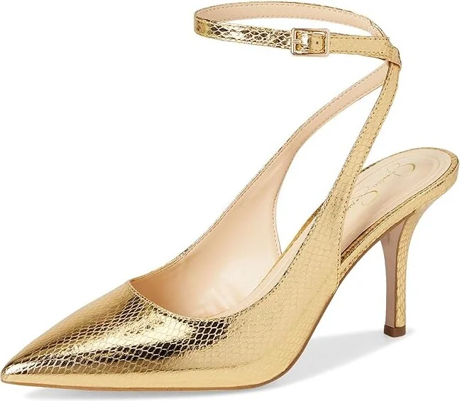 Jessica Simpson Miriale Slingback Ankle Strap Pumps Women's Shoes Black : 10 M, Leather - Image 11