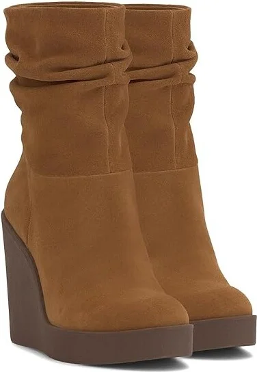 Jessica Simpson Mynette Slouch Wedge Bootie Women's Boots Tuscan Tan : 11 M, Rubber/Suede
