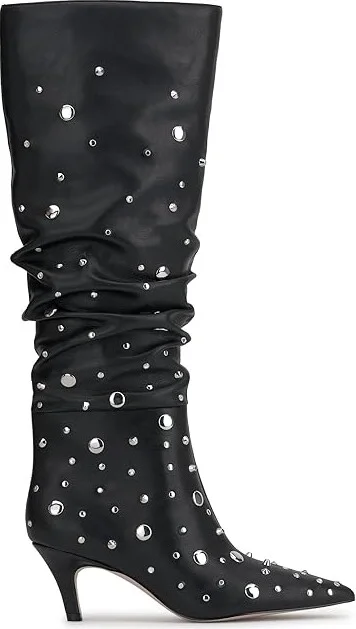 Jessica Simpson Naevy Kitten Heel Slouch Boot Women's Boots Black : 5.5 M, Leather/Rubber - Image 6