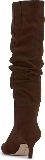 Jessica Simpson Naevy Kitten Heel Slouch Boot Women's Boots Walnut : 6 M, Leather/Rubber - Image 4