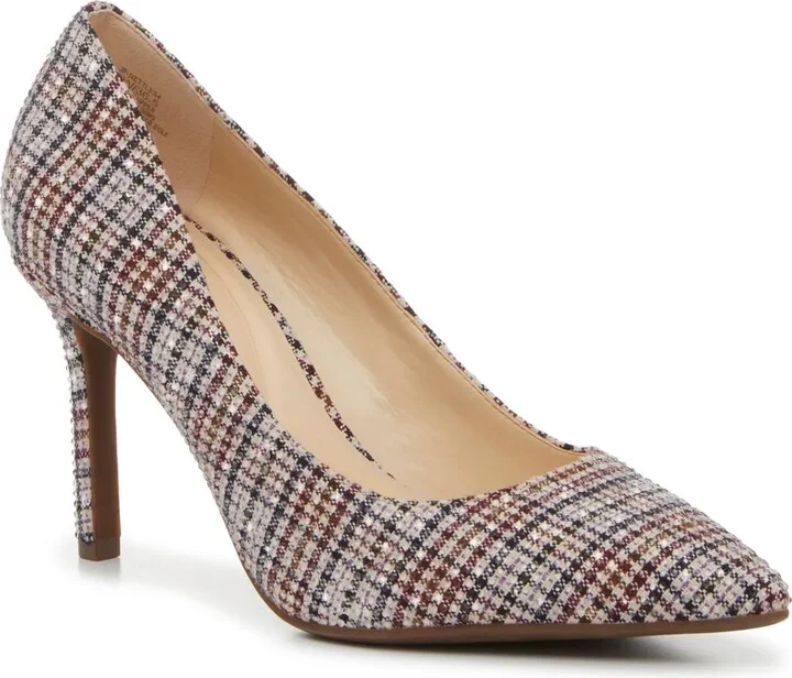 Ivory/Cranberry/Black Plaid Print