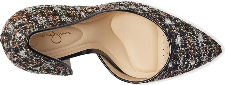 Jessica Simpson Prizma D'Orsay Pump High Women's Heels Black Sparkle Tweed : 11 M, Suede - Image 2