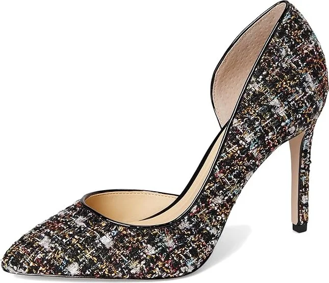Jessica Simpson Prizma D'Orsay Pump High Women's Heels Black Sparkle Tweed : 11 M, Suede - Image 5