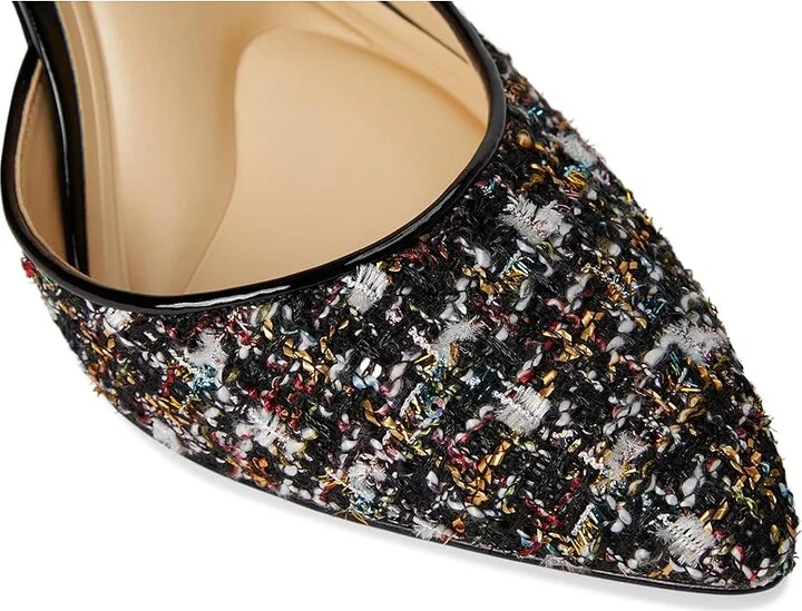 Jessica Simpson Prizma D'Orsay Pump High Women's Heels Black Sparkle Tweed : 11 M, Suede - Image 7