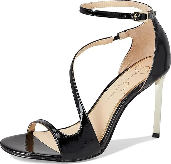 Jessica Simpson Qamille Asymmetrical High Heel Sandals Women's Sandals Black : 9 M, Synthetic - Image 5