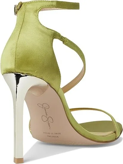 Jessica Simpson Qamille Asymmetrical High Heel Sandals Women's Sandals Meadow Green : 8 M, Synthetic - Image 4