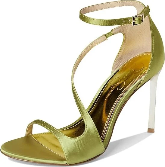 Jessica Simpson Qamille Asymmetrical High Heel Sandals Women's Sandals Meadow Green : 8 M, Synthetic - Image 5
