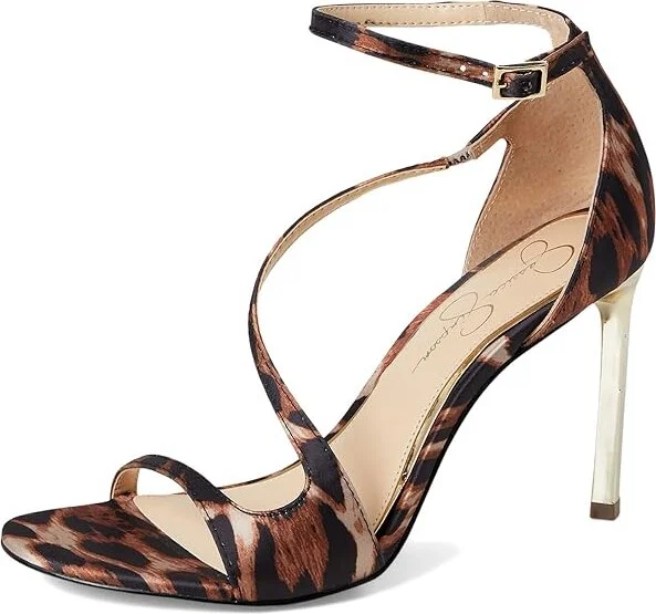 Jessica Simpson Qamille Asymmetrical High Heel Sandals Women's Sandals Natural Leopard : 10 M, Synthetic - Image 5