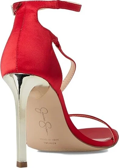 Jessica Simpson Qamille Asymmetrical High Heel Sandals Women's Sandals Red Muse : 9.5 M, Synthetic - Image 4