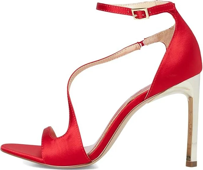 Jessica Simpson Qamille Asymmetrical High Heel Sandals Women's Sandals Red Muse : 9.5 M, Synthetic - Image 6