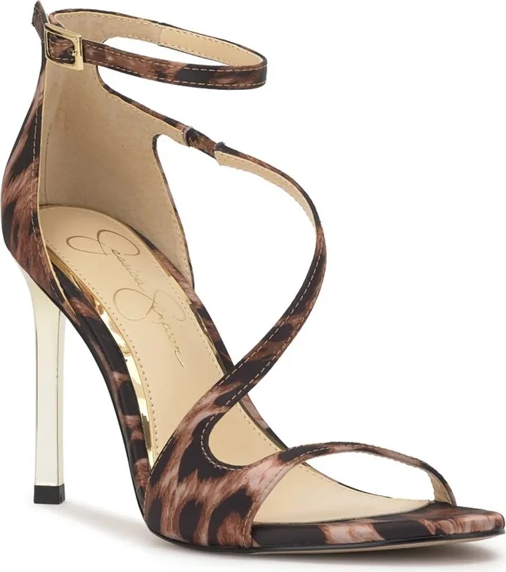 Beige/Black Leopard Print Satin