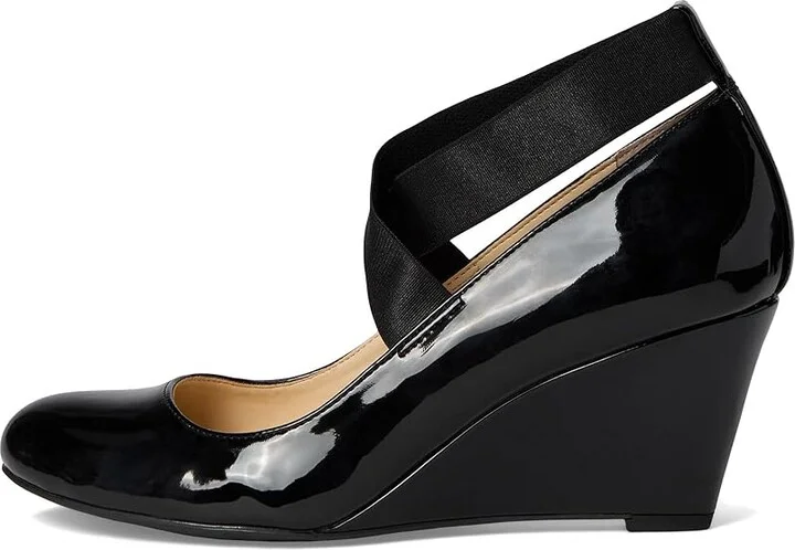 Jessica Simpson Saedra Dress Wedge High Women's Heels Black Patent : 7 M - Image 6
