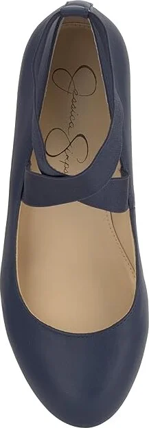 Jessica Simpson Saedra Dress Wedge High Women's Heels Navy Baby Sleek : 6.5 M - Image 2