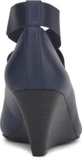 Jessica Simpson Saedra Dress Wedge High Women's Heels Navy Baby Sleek : 6.5 M - Image 4