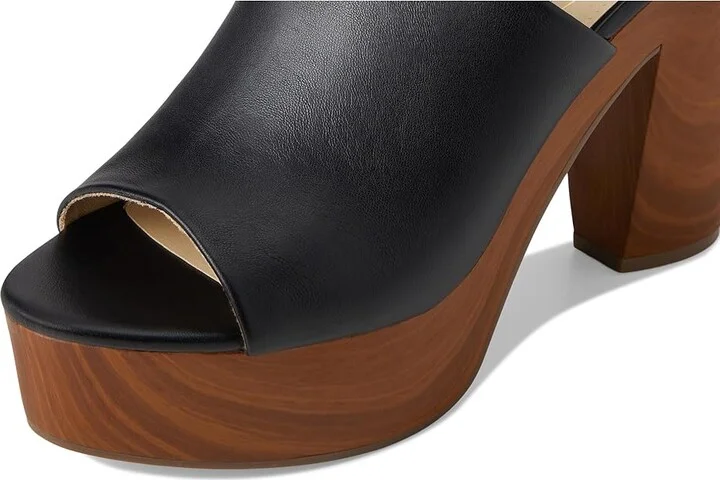 Jessica Simpson Shelbie Block Heel Platform Mule Women's Shoes Black 1 : 9.5 M, Synthetic - Image 7