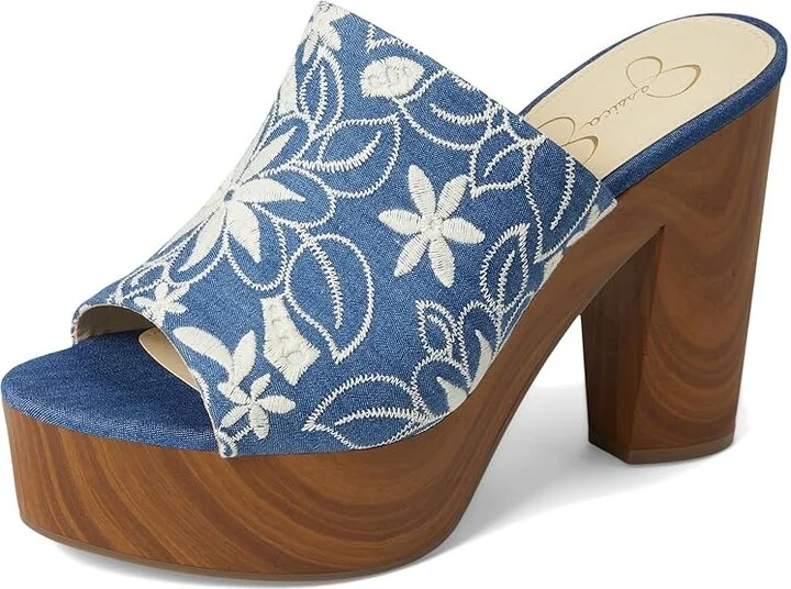 Jessica Simpson Shelbie Block Heel Platform Mule Women's Shoes Medium Blue : 8.5 M, Synthetic - Image 5
