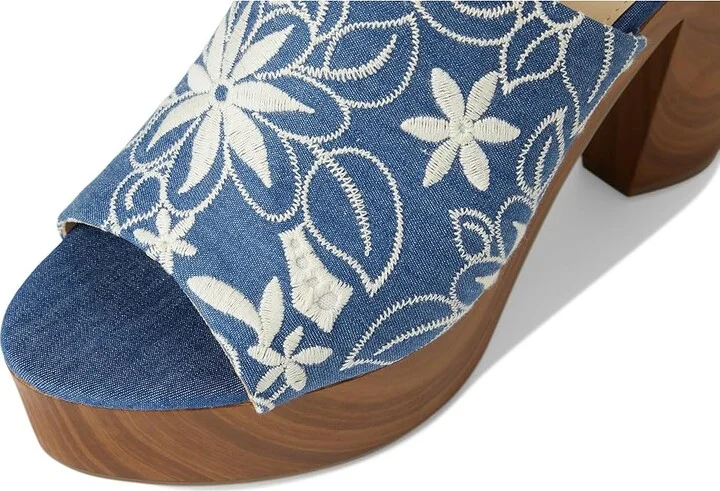 Jessica Simpson Shelbie Block Heel Platform Mule Women's Shoes Medium Blue : 8.5 M, Synthetic - Image 7