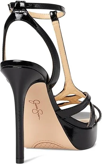 Jessica Simpson Sippete T-Strap Platform Sandals Women's Sandals Black : 11 M, Rubber/Synthetic - Image 4