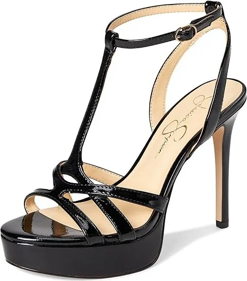 Jessica Simpson Sippete T-Strap Platform Sandals Women's Sandals Black : 11 M, Rubber/Synthetic - Image 5