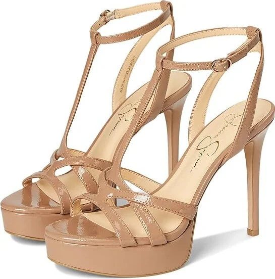 Jessica Simpson Sippete T-Strap Platform Sandals Women's Sandals Chai Latte : 11 M, Rubber/Synthetic