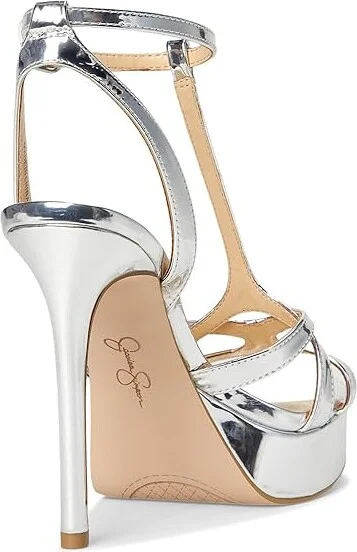Jessica Simpson Sippete T-Strap Platform Sandals Women's Sandals Silver : 11 M, Rubber/Synthetic - Image 4