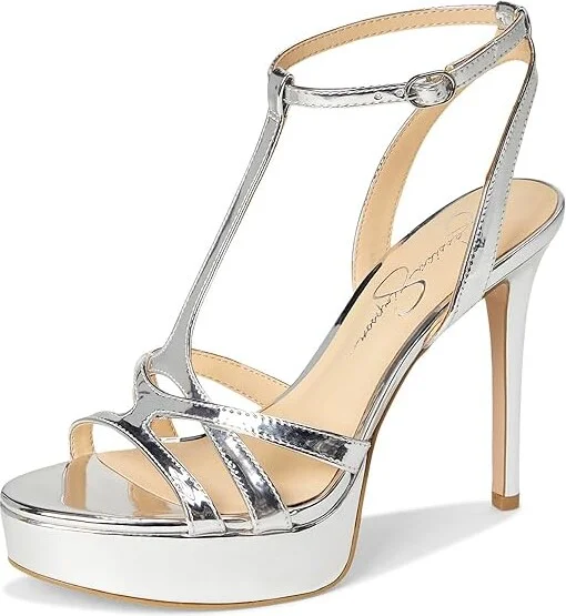 Jessica Simpson Sippete T-Strap Platform Sandals Women's Sandals Silver : 11 M, Rubber/Synthetic - Image 5