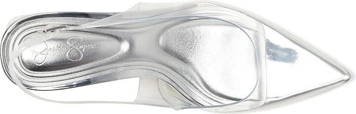 Jessica Simpson Syrina Lucite Slingback Pumps High Women's Heels Clear : 6.5 M, Leather/Rubber - Image 2