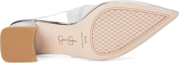 Jessica Simpson Syrina Lucite Slingback Pumps High Women's Heels Clear : 6.5 M, Leather/Rubber - Image 3