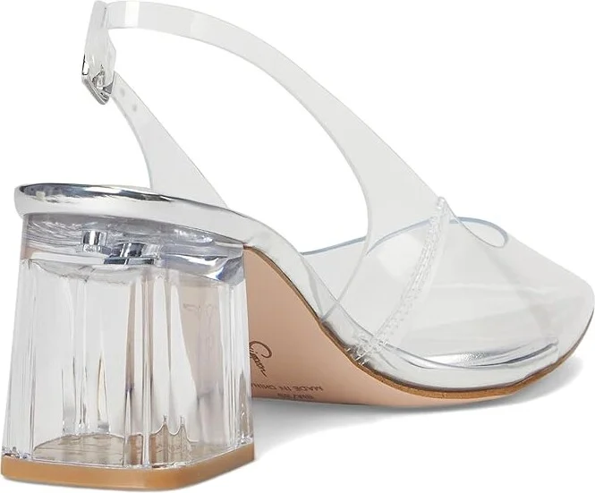 Jessica Simpson Syrina Lucite Slingback Pumps High Women's Heels Clear : 6.5 M, Leather/Rubber - Image 4