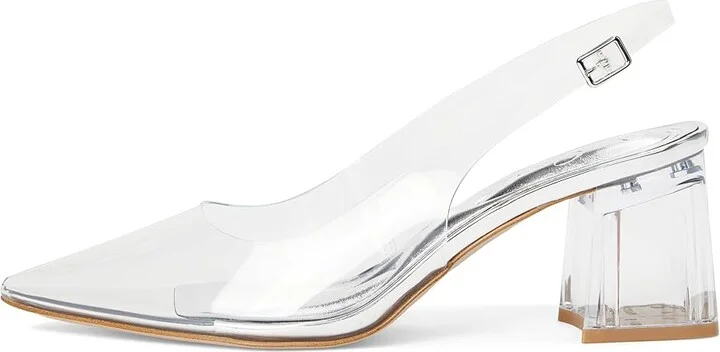 Jessica Simpson Syrina Lucite Slingback Pumps High Women's Heels Clear : 6.5 M, Leather/Rubber - Image 6