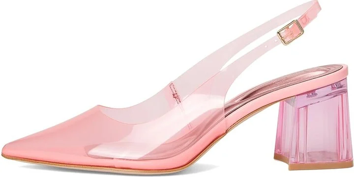 Jessica Simpson Syrina Lucite Slingback Pumps High Women's Heels Light Pink : 10 M, Leather/Rubber - Image 6