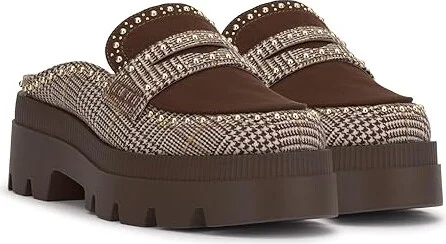 Jessica Simpson Uma Slip-On Mules Women's Flat Shoes Blair Plaid/Brown : 6 M, Polyester/Rubber