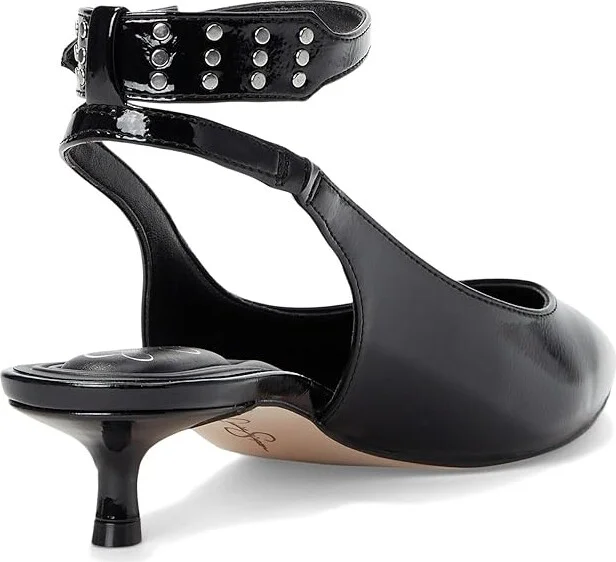 Jessica Simpson Vellana Kitten Heel Pump High Women's Heels Black : 5 M, Leather/Rubber - Image 4