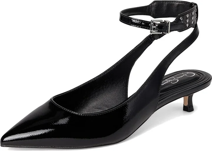 Jessica Simpson Vellana Kitten Heel Pump High Women's Heels Black : 5 M, Leather/Rubber - Image 5