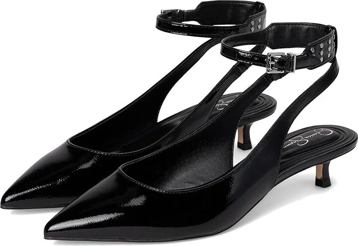 Jessica Simpson Vellana Kitten Heel Pump High Women's Heels Black : 5 M, Leather/Rubber