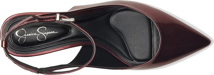 Jessica Simpson Vellana Kitten Heel Pump High Women's Heels Oxblood : 7.5 M, Leather/Rubber - Image 2
