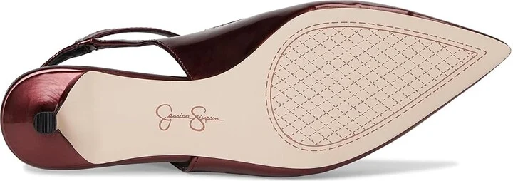 Jessica Simpson Vellana Kitten Heel Pump High Women's Heels Oxblood : 7.5 M, Leather/Rubber - Image 3