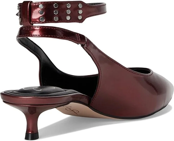 Jessica Simpson Vellana Kitten Heel Pump High Women's Heels Oxblood : 7.5 M, Leather/Rubber - Image 4