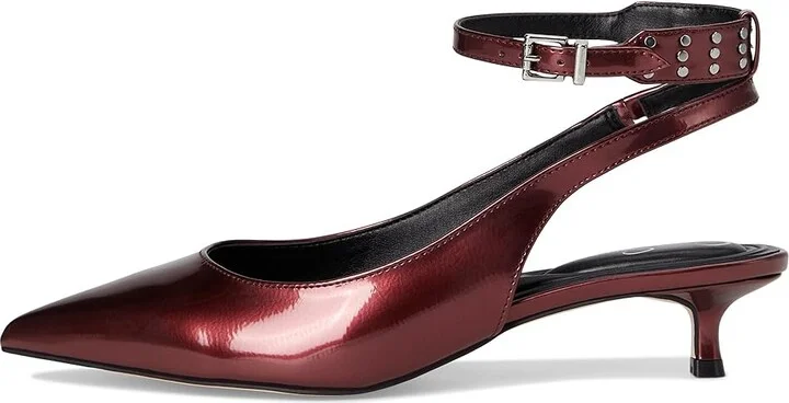 Jessica Simpson Vellana Kitten Heel Pump High Women's Heels Oxblood : 7.5 M, Leather/Rubber - Image 6