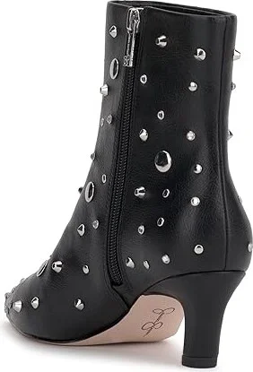 Jessica Simpson Viviana Kitten Heel Studded Bootie Women's Boots Black : 7.5 M, Leather - Image 4
