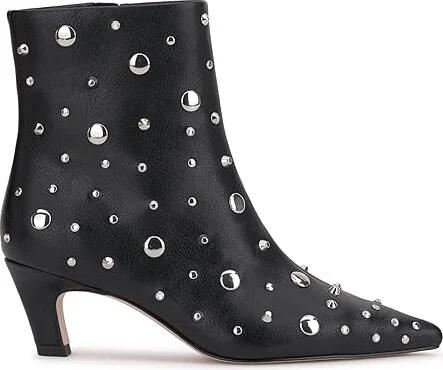 Jessica Simpson Viviana Kitten Heel Studded Bootie Women's Boots Black : 7.5 M, Leather - Image 6
