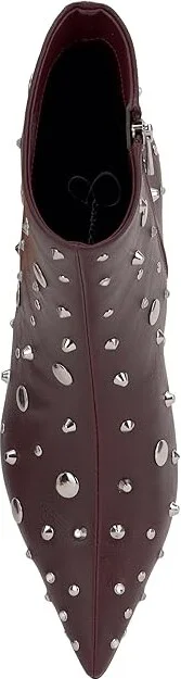 Jessica Simpson Viviana Kitten Heel Studded Bootie Women's Boots Dark Cherry : 8 M, Leather - Image 2