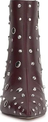 Jessica Simpson Viviana Kitten Heel Studded Bootie Women's Boots Dark Cherry : 8 M, Leather - Image 5
